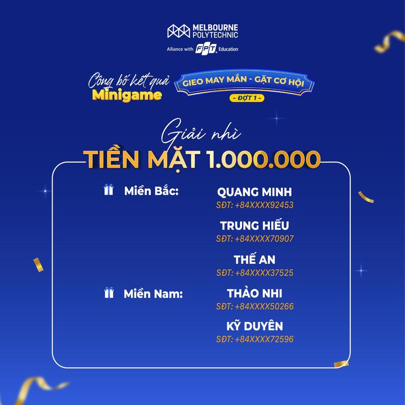 MPV công bố kết quả Minigame "Gieo may mắn - Gặt cơ hội" đợt 1