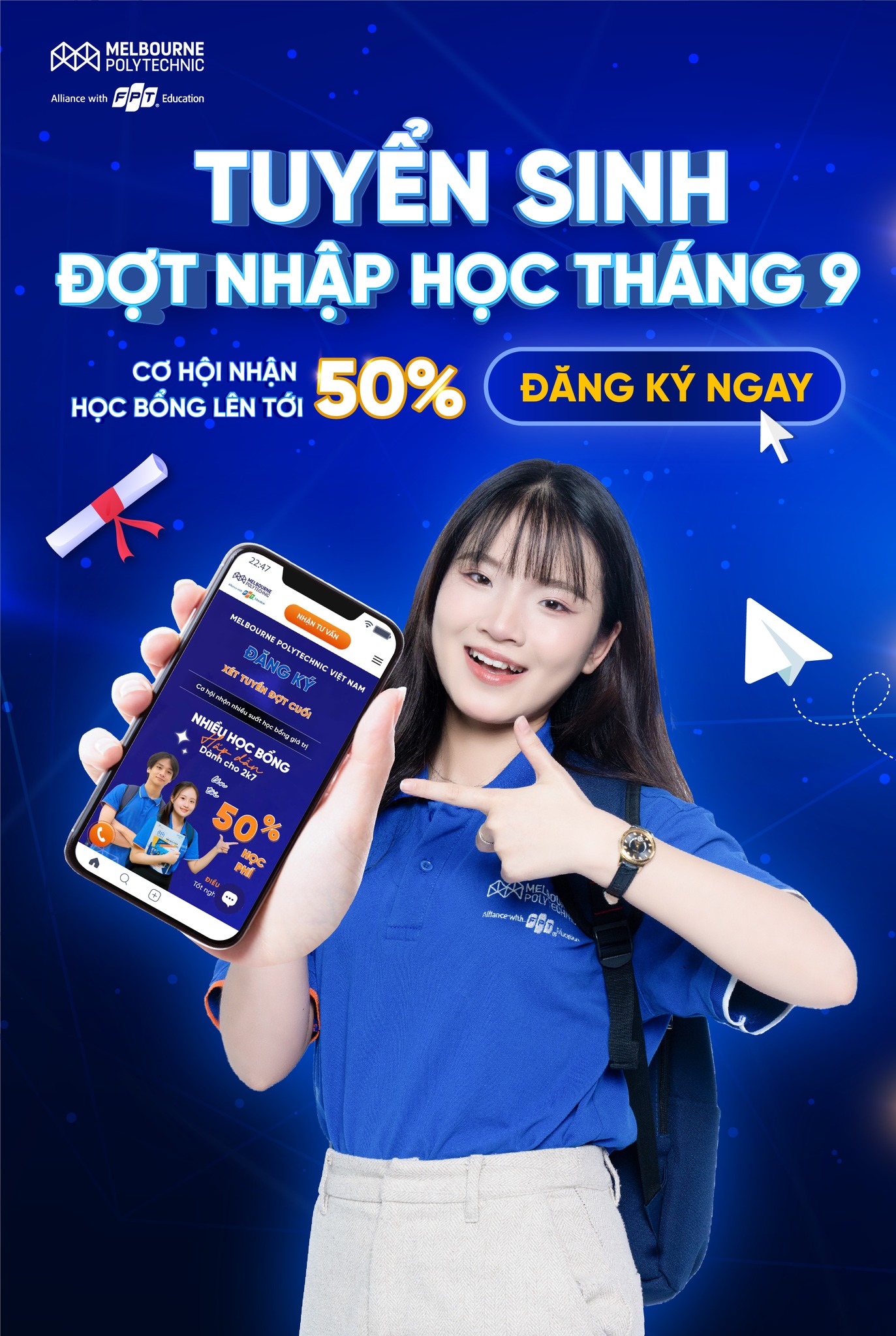 Tháng 9/2025: Hơn 80 suất học bổng dành cho tân sinh viên tại Melbourne Polytechnic Việt Nam