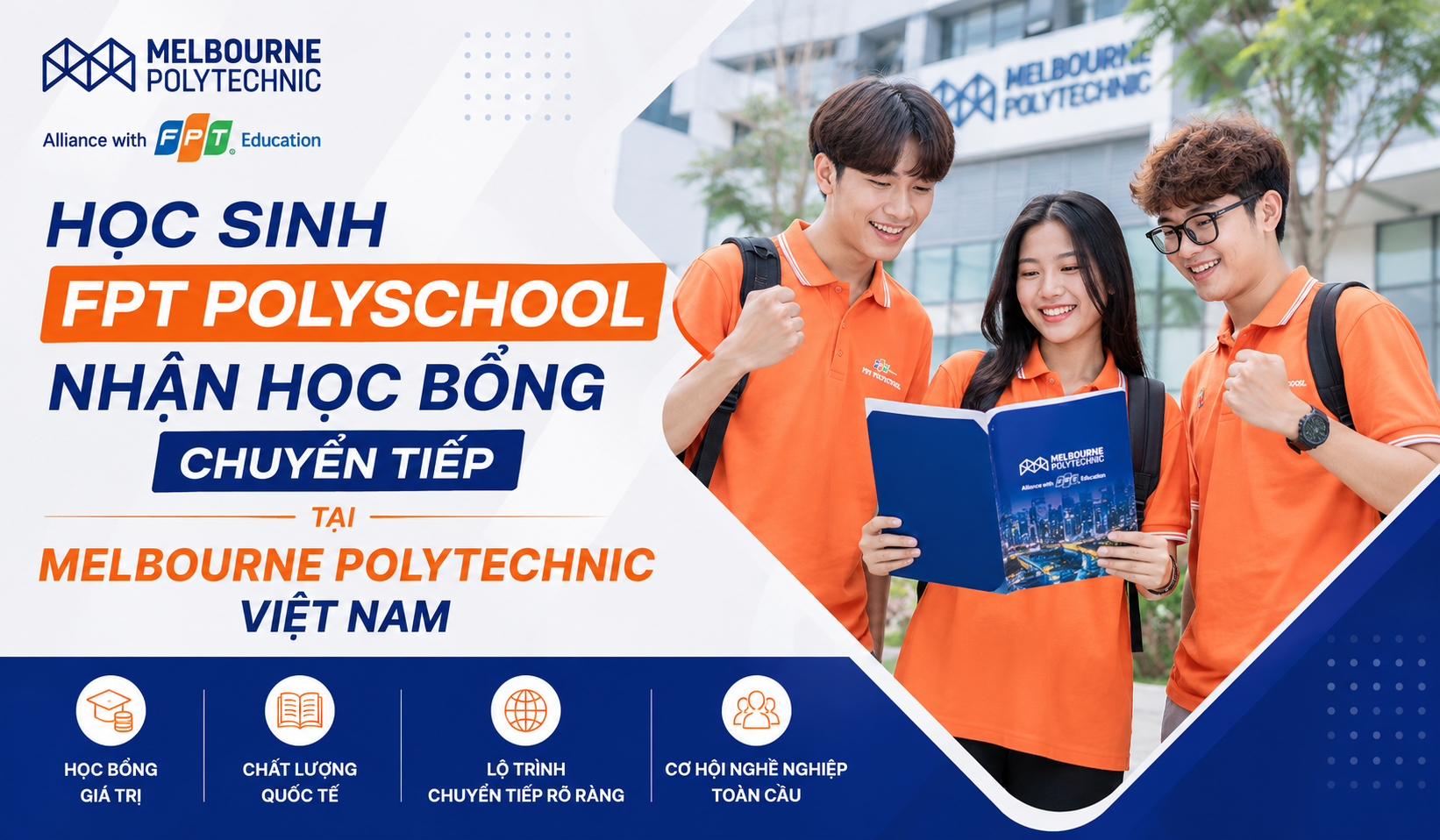 Học sinh FPT PolySchool nhận học bổng chuyển tiếp tại Melbourne Polytechnic Việt Nam