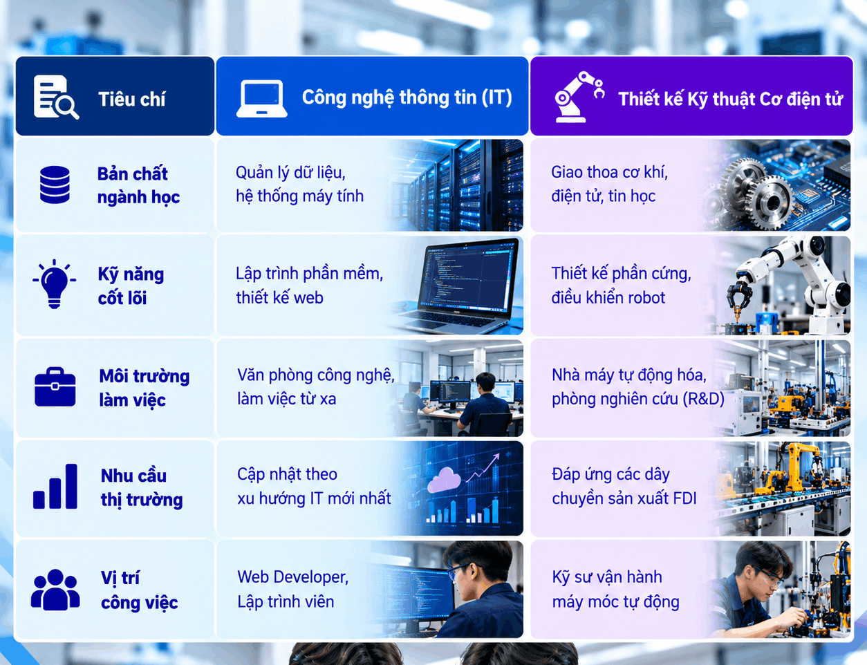 Cơ điện tử hay Công nghệ thông tin