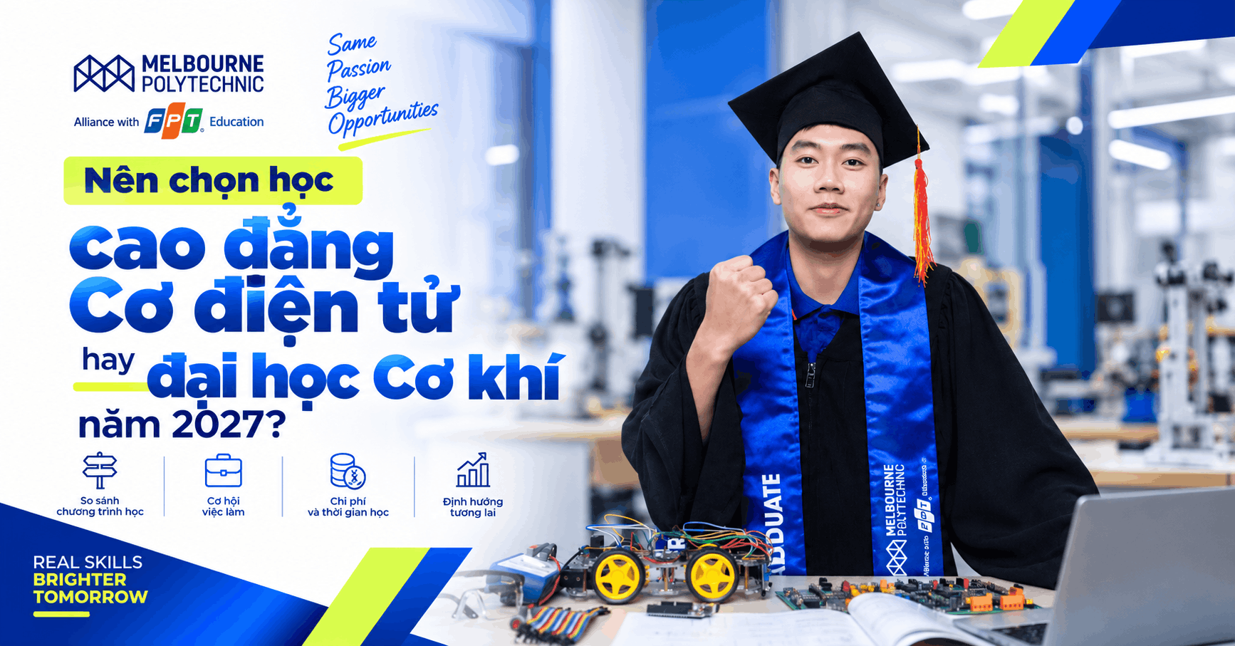 Nên chọn học cao đẳng Cơ điện tử hay đại học Cơ khí năm 2027?