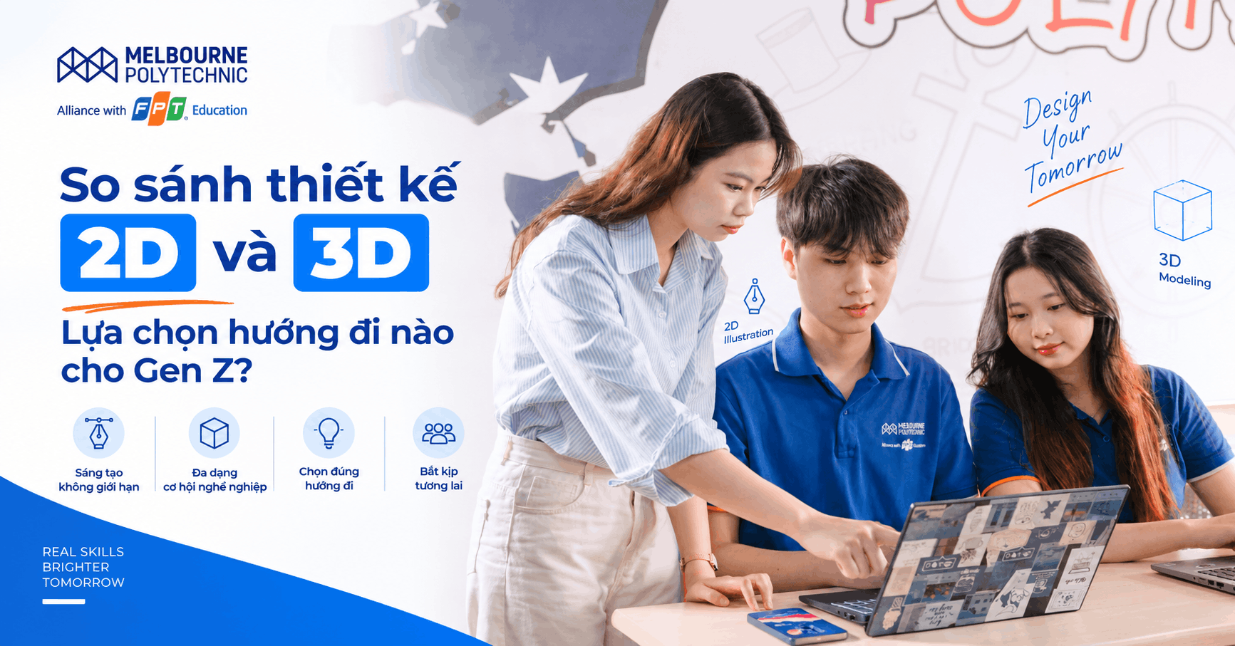 So sánh thiết kế 2D và 3D – Lựa chọn hướng đi nào cho Gen Z?