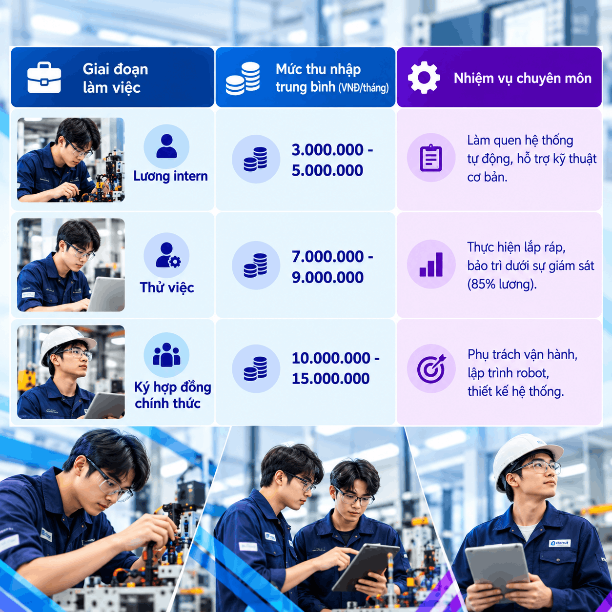 thu nhập theo từng giai đoạn làm việc của sinh viên mới tốt nghiệp